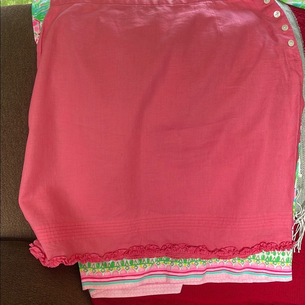 Pink Women's Ruffled Hem Skirt